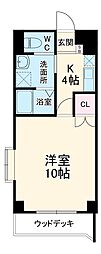名古屋市営鶴舞線 上小田井駅 徒歩11分の賃貸マンション 4階1Kの間取り