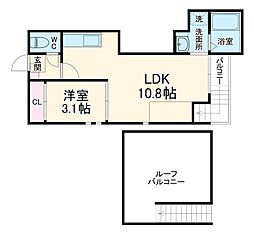 GRANDTIC神宮南 2階1LDKの間取り