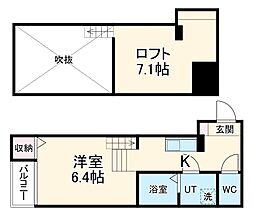 名鉄名古屋本線 本星崎駅 徒歩8分の賃貸アパート 1階1Kの間取り