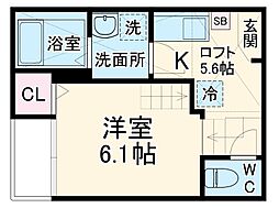名古屋市営名港線 日比野駅 徒歩6分の賃貸アパート 1階1Kの間取り