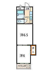名古屋市営名港線 六番町駅 徒歩2分の賃貸マンション 1階2Kの間取り