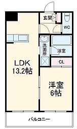 クレアモントさがみ野 1LDKの間取図画像