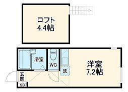 アクシス菊名 1階ワンルームの間取り