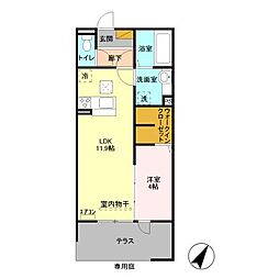 アユメノ 1階1LDKの間取り