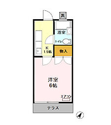 つくばエクスプレス つくば駅 徒歩33分の賃貸アパート 1階1Kの間取り