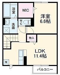 ＭＩＳＡＫＩ（ミサキ） 2階1LDKの間取り