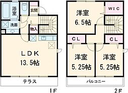 杜若 3LDKの間取図画像