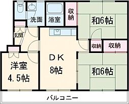 コスモスイトウ 1階3DKの間取り