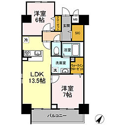 Ａｃｔ　Ｖａｌｏｒｅ 9階2LDKの間取り