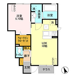 カレント2 1LDKの間取図画像
