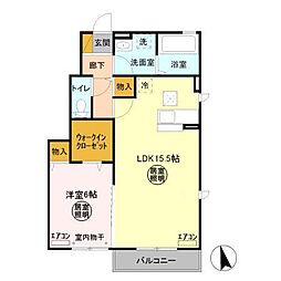 パークドプランタン　Ｇ 1階1LDKの間取り