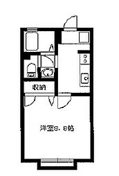 サンライフコーポ 1階1Kの間取り