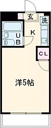 西武新宿線 田無駅 徒歩13分の賃貸マンション 2階1Kの間取り