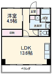 JR東海道本線 穂積駅 徒歩29分の賃貸マンション 1階1LDKの間取り