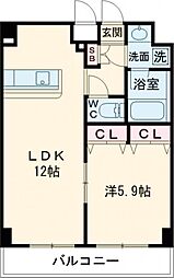 西武新宿線 新井薬師前駅 徒歩5分の賃貸マンション 3階1LDKの間取り