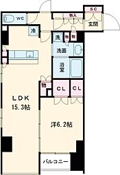 ヴァロータ氷川台 4階1LDKの間取り