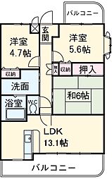 名古屋市営東山線 中村公園駅 バス17分 名鉄バス西條下車 徒歩3分の賃貸マンション 5階3LDKの間取り