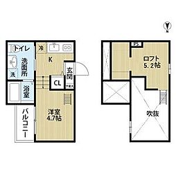 名古屋市営名港線 東海通駅 徒歩4分の賃貸アパート 1階ワンルームの間取り