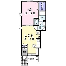 メイプル　タウン 1階1LDKの間取り