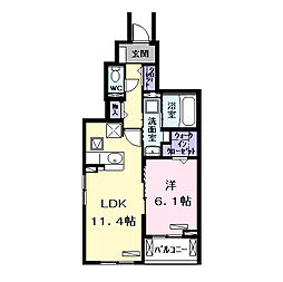 ブルーデイジー 1LDKの間取図画像