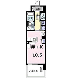 エストラット狭山 ワンルームの間取図画像