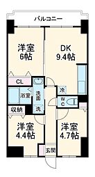 ライオンズマンション大宮第5 1階3DKの間取り