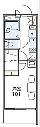 レオパレス八事 1Kの間取図画像