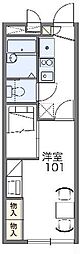 レオパレスたまゆら 2階1Kの間取り