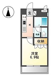 サニー　コート 1階1Kの間取り