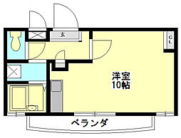 JR中央本線 新守山駅 徒歩7分の賃貸マンション 4階ワンルームの間取り