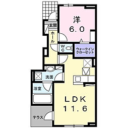 セピアコート2 1LDKの間取図画像