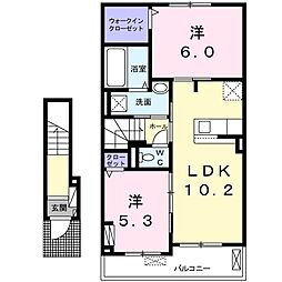 ポラリス9 2LDKの間取図画像