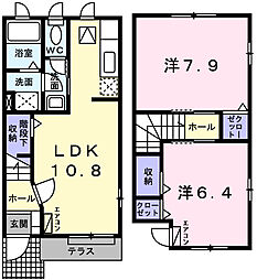 ルミナス・ＭIII　Ｃ棟 1階2LDKの間取り