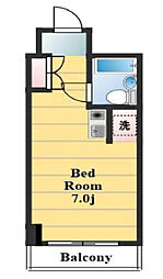 クラウンパレス ワンルームの間取図画像
