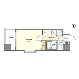 アクシーズタワー川口栄町I 6階1Kの間取り