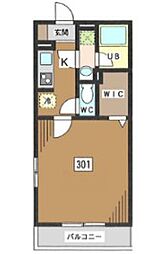 JR京浜東北・根岸線 川口駅 徒歩9分の賃貸マンション 3階1Kの間取り