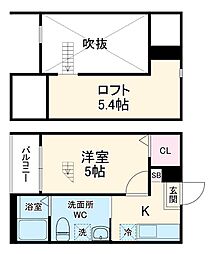 JR東海道本線 尾頭橋駅 徒歩7分の賃貸アパート 1階1Kの間取り