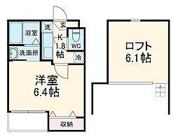 JR京浜東北・根岸線 川口駅 徒歩9分の賃貸アパート 3階1Kの間取り