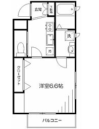 西武新宿線 沼袋駅 徒歩7分の賃貸アパート 3階1Kの間取り