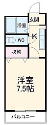 ASDビル新座 1Kの間取図画像