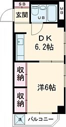 ハイツかさや 3階1DKの間取り