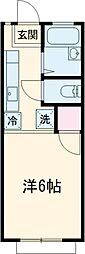 東急世田谷線 世田谷駅 徒歩3分の賃貸アパート 1階1Kの間取り