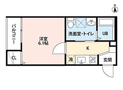 BLUE　GOAT　II 3階1Kの間取り