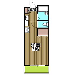 加賀山コーポ6 ワンルームの間取図画像