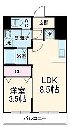 グレイス 2階1LDKの間取り