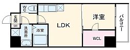 名古屋市営東山線 高畑駅 徒歩3分の賃貸マンション 9階1LDKの間取り