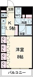東急東横線 都立大学駅 徒歩3分の賃貸マンション 3階1Kの間取り