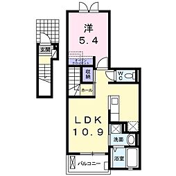 キルシュバオム 1LDKの間取図画像