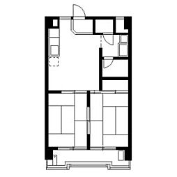 名古屋市営名港線 六番町駅 徒歩10分の賃貸マンション 9階2DKの間取り