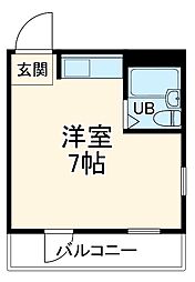 近鉄名古屋線 近鉄四日市駅 徒歩10分の賃貸マンション 7階ワンルームの間取り